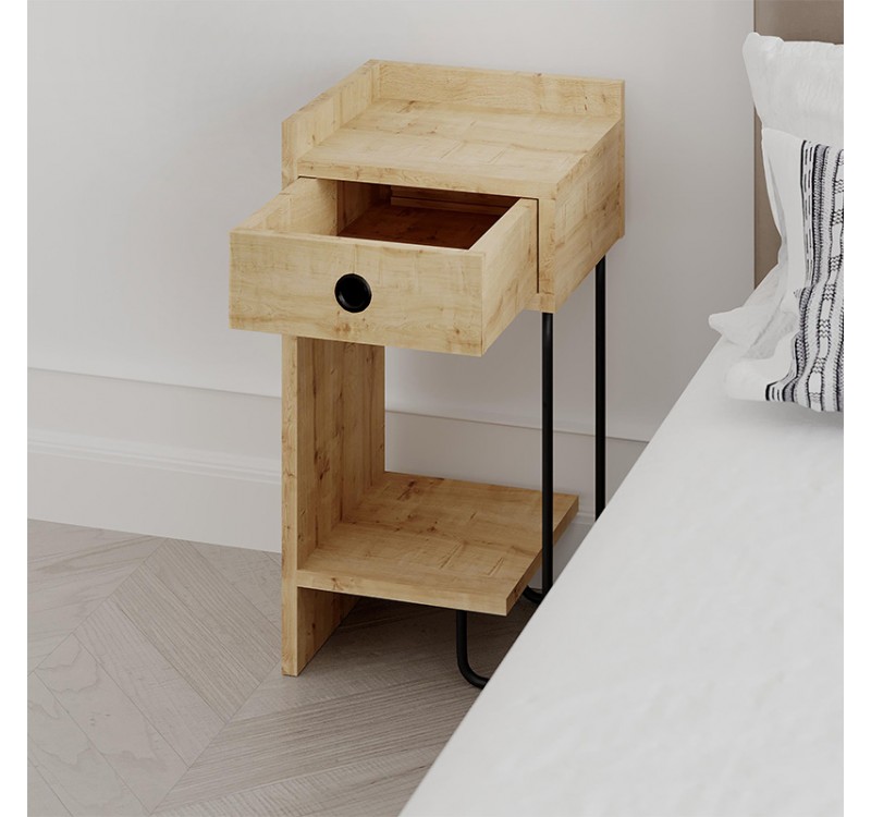 Κομοδίνο Sirius Megapap αριστερό χρώμα sapphire oak 32x30x61εκ.