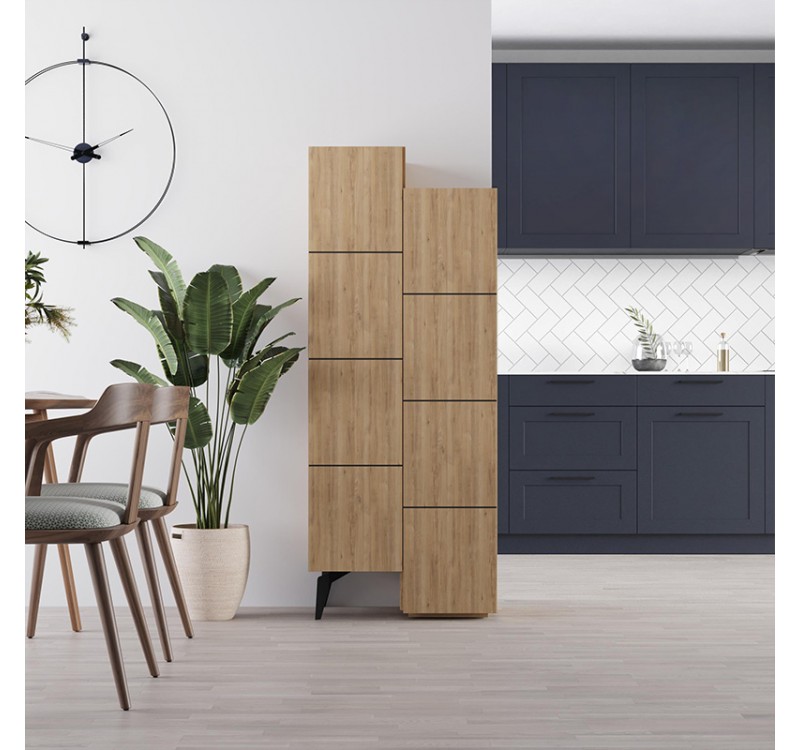 Ντουλάπι κουζίνας/μπάνιου - Παπουτσοθήκη Stair Megapap χρώμα sapphire oak 62,2x37,4x156εκ.