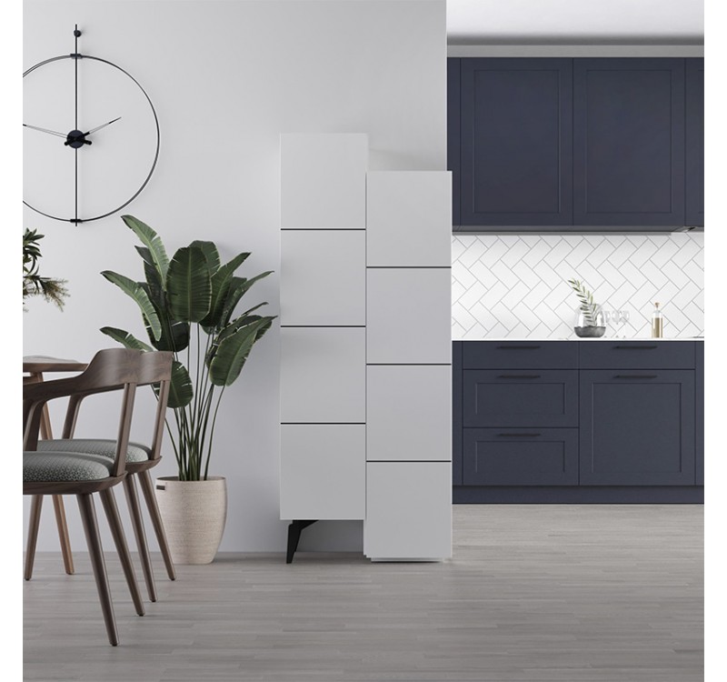 Ντουλάπι κουζίνας/μπάνιου - Παπουτσοθήκη Stair Megapap χρώμα λευκό 62,2x37,4x156εκ.