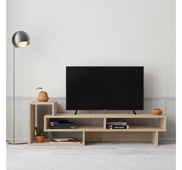 Έπιπλο τηλεόρασης Tetra Megapap χρώμα sapphire oak 136,7x40x42εκ.