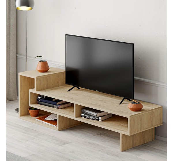 Έπιπλο τηλεόρασης Tetra Megapap χρώμα sapphire oak 136,7x40x42εκ.