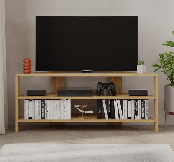 Έπιπλο τηλεόρασης γωνιακό Thales Megapap χρώμα sapphire oak 110x36x45εκ.