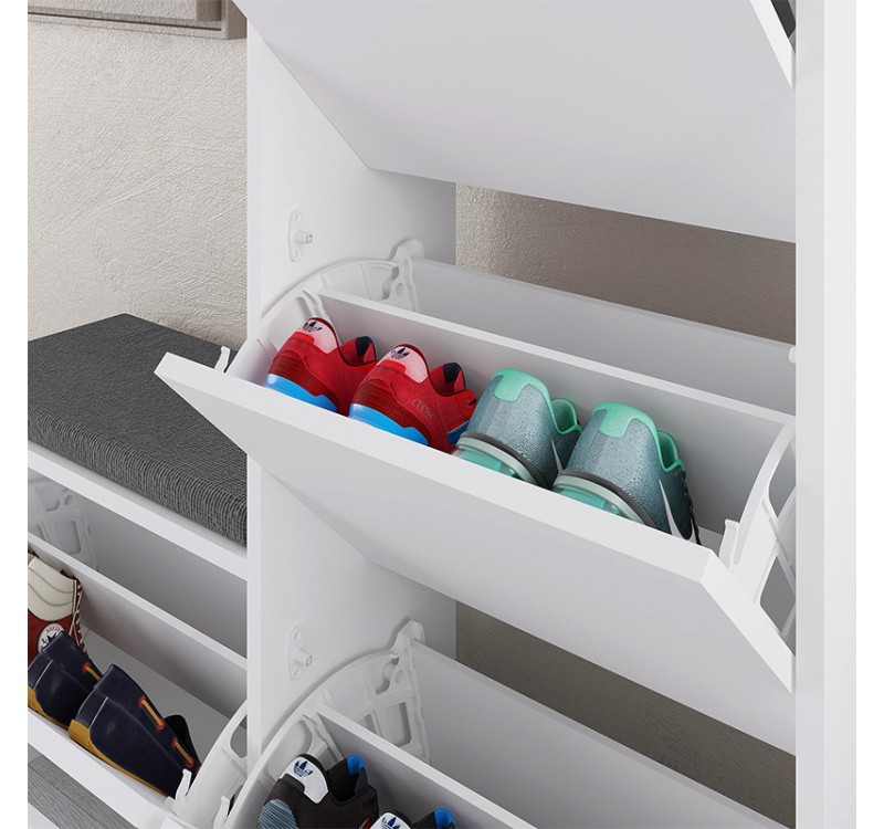 Παπουτσοθήκη Dude Megapap χρώμα λευκό 104,8x26x118,5εκ.