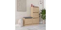 Παπουτσοθήκη Dude Megapap χρώμα sapphire oak 104,8x26x118,5εκ.