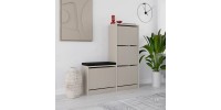 Παπουτσοθήκη Dude Megapap χρώμα sandstone 104,8x26x118,5εκ.