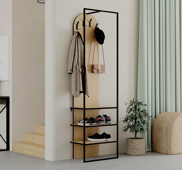 Έπιπλο εισόδου Archy Megapap χρώμα sapphire oak 53x31,7x180εκ.