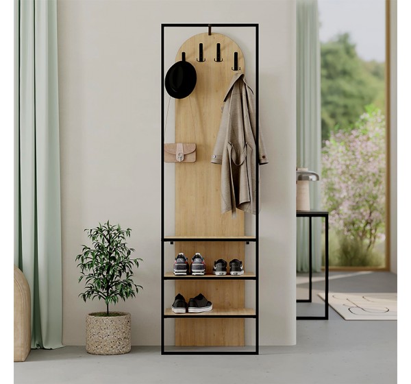 Έπιπλο εισόδου Archy Megapap χρώμα sapphire oak 53x31,7x180εκ.