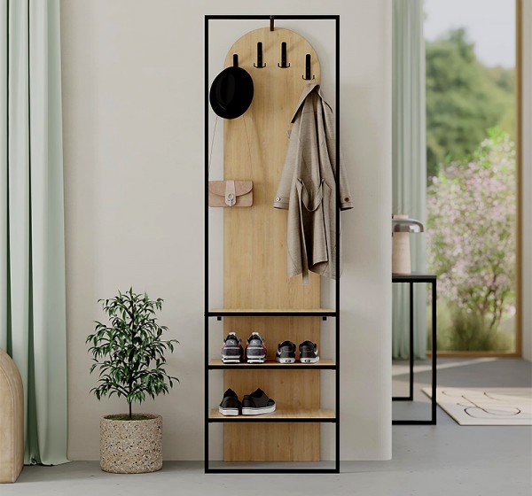 Έπιπλο εισόδου Archy Megapap χρώμα sapphire oak 53x31,7x180εκ.