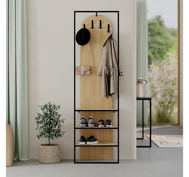 Έπιπλο εισόδου Archy Megapap χρώμα sapphire oak 53x31,7x180εκ.