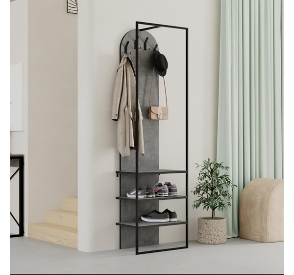 Έπιπλο εισόδου Archy Megapap χρώμα γκρι ρετρό 53x31,7x180εκ.