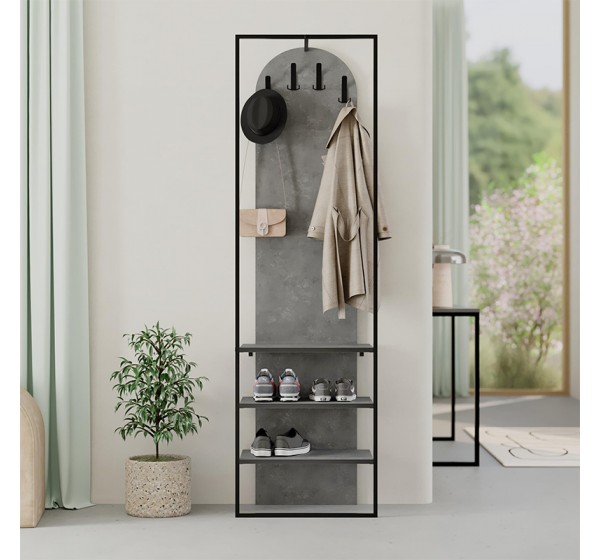 Έπιπλο εισόδου Archy Megapap χρώμα γκρι ρετρό 53x31,7x180εκ.
