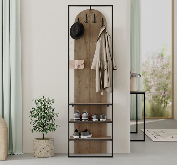 Έπιπλο εισόδου Archy Megapap χρώμα ανοιχτό καρυδί 53x31,7x180εκ.