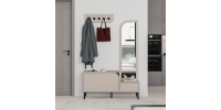 Έπιπλο εισόδου Mila Megapap με κρεμάστρα χρώμα sandstone120x37x171,6εκ.