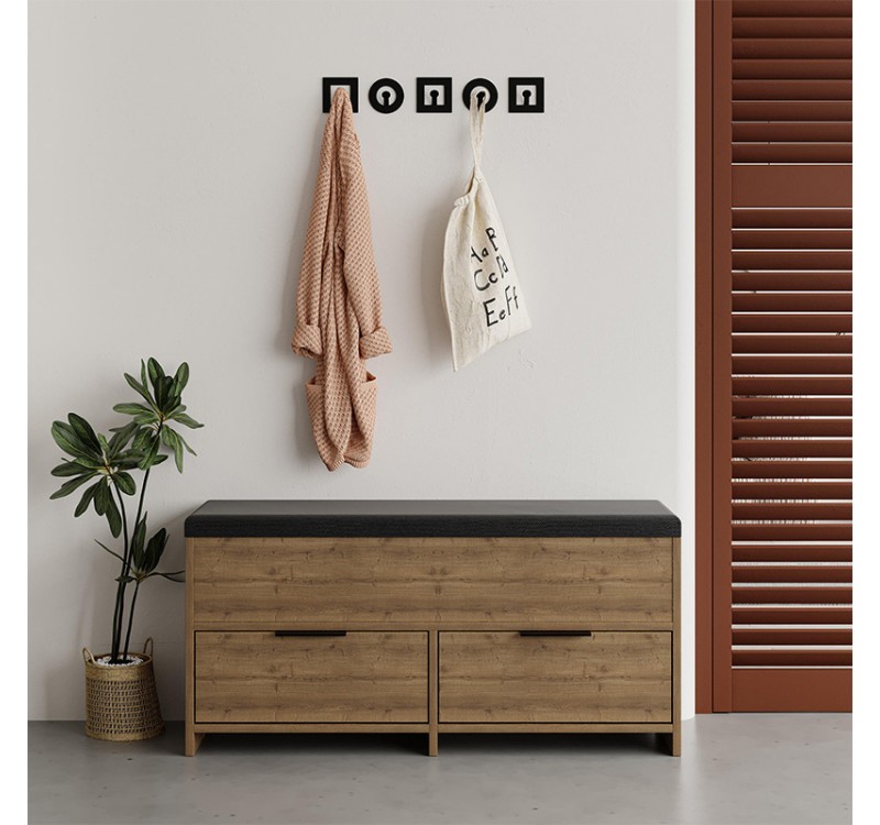 Παπουτσοθήκη Cove Megapap χρώμα ανοιχτό καρυδί 106x34x51,5εκ.