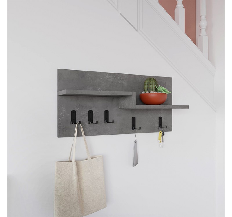 Κρεμάστρα τοίχου Harmon Megapap χρώμα γκρι ρετρό 65x15x31εκ.