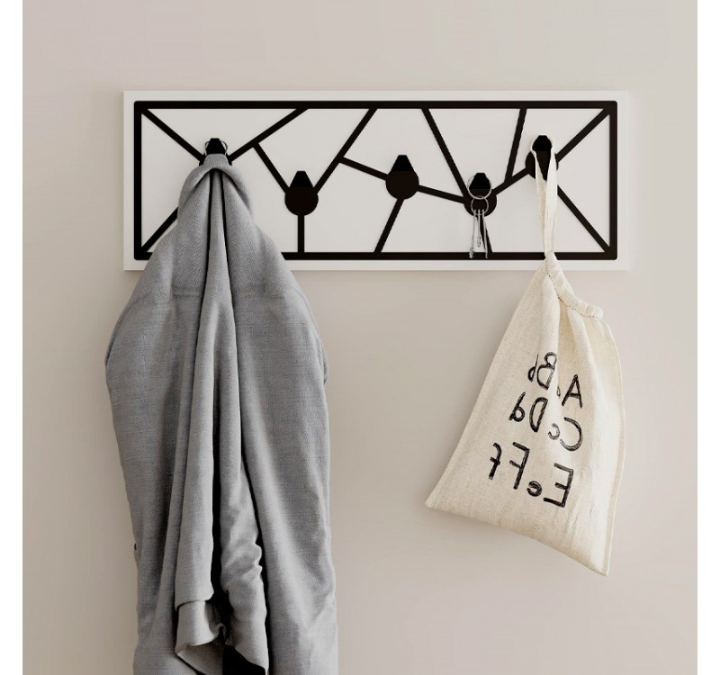 Κρεμάστρα τοίχου Trace Megapap χρώμα λευκό 74,6x1,8x26,6εκ.