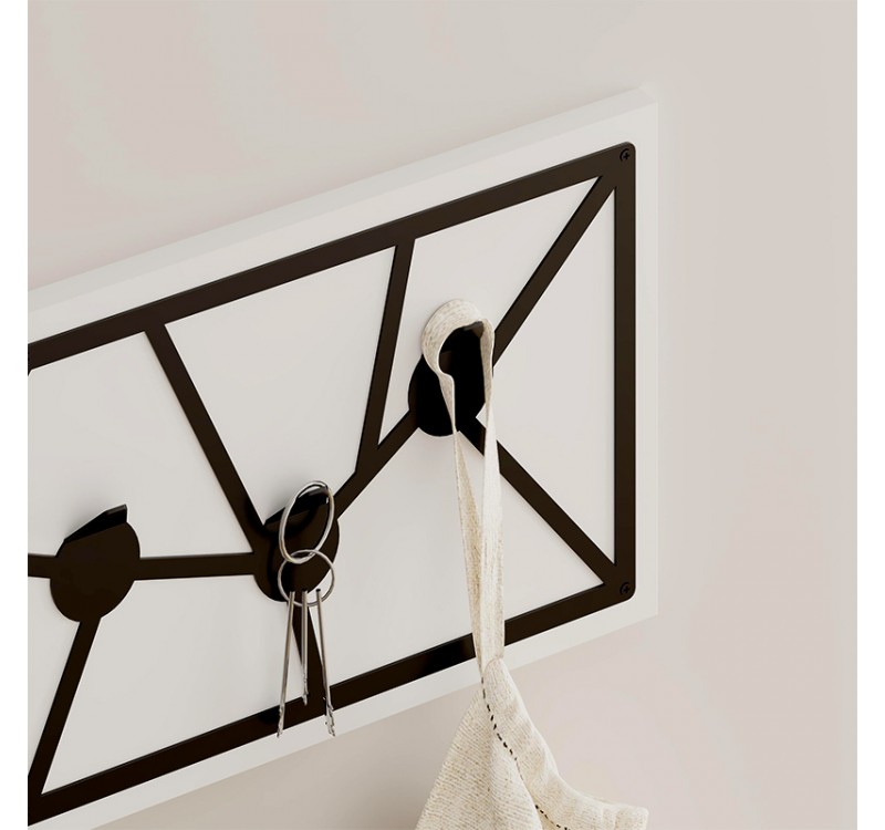 Κρεμάστρα τοίχου Trace Megapap χρώμα λευκό 74,6x1,8x26,6εκ.