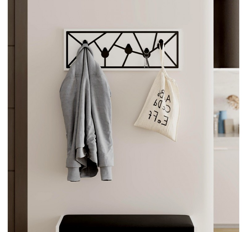 Κρεμάστρα τοίχου Trace Megapap χρώμα λευκό 74,6x1,8x26,6εκ.