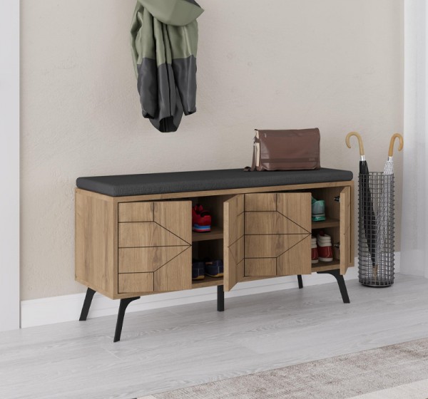 Παπουτσοθήκη Dune Megapap χρώμα ανοιχτό καρυδί 107x35x55εκ.