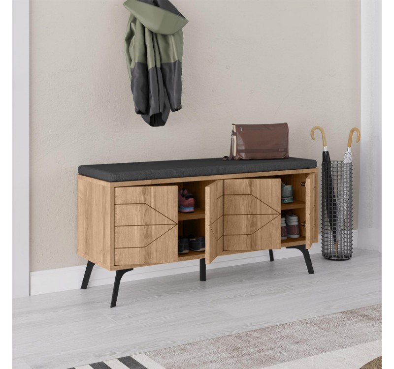 Παπουτσοθήκη Dune Megapap χρώμα sapphire oak 107x35x55εκ.