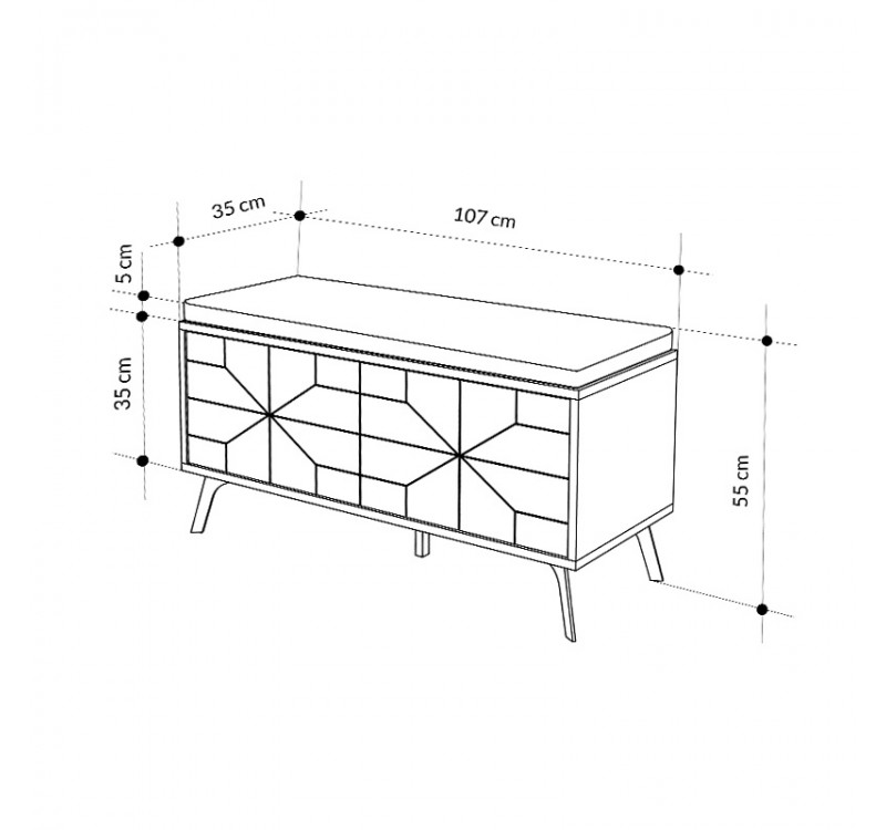 Παπουτσοθήκη Dune Megapap χρώμα sapphire oak 107x35x55εκ.