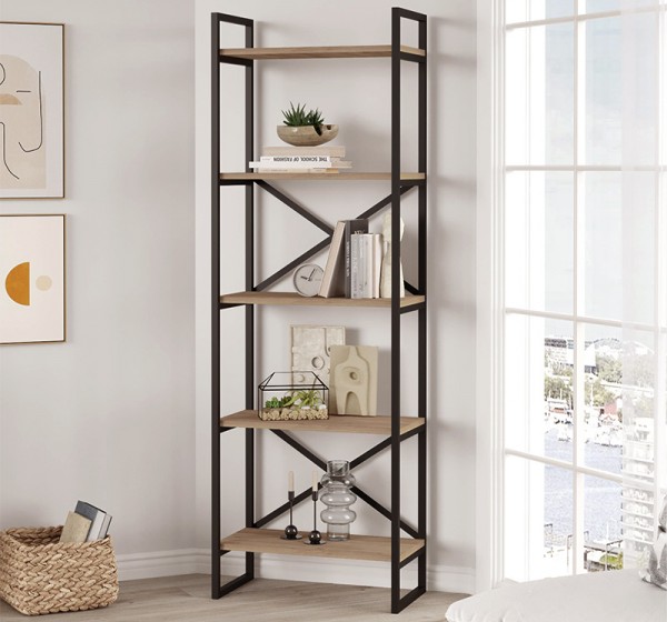 Βιβλιοθήκη Dusan Megapap χρώμα sepet oak 58x30x175εκ.