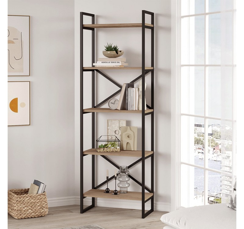 Βιβλιοθήκη Dusan Megapap χρώμα sepet oak 58x30x175εκ.