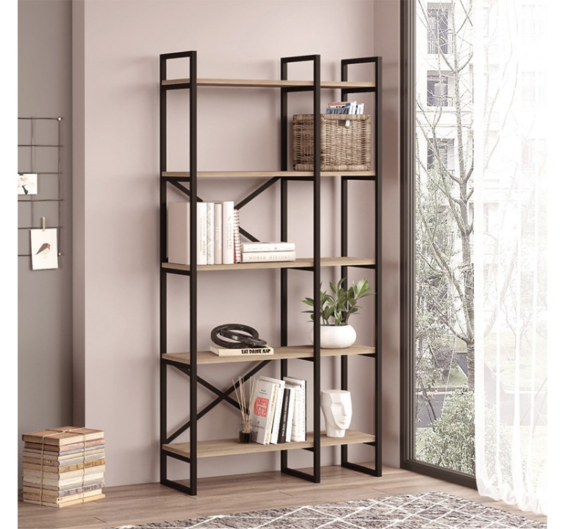 Βιβλιοθήκη Dusan Megapap χρώμα sepet oak 87,5x30x175εκ.