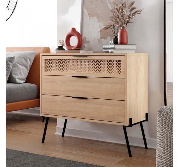 Συρταριέρα Naive Megapap χρώμα sapphire oak 93,1x40x83,1εκ.