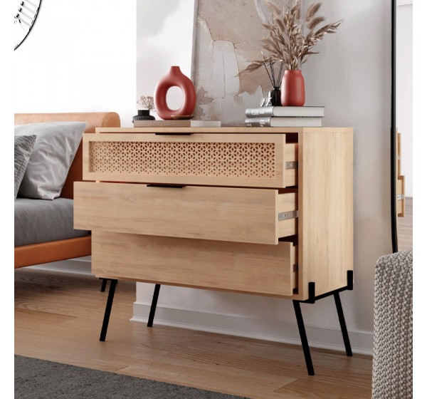 Συρταριέρα Naive Megapap χρώμα sapphire oak 93,1x40x83,1εκ.