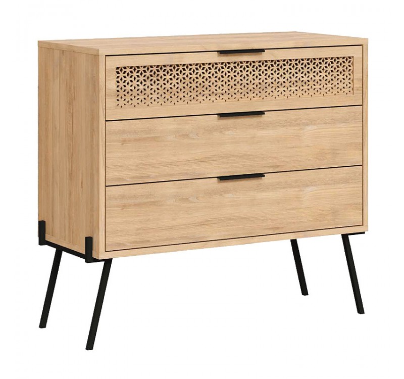 Συρταριέρα Naive Megapap χρώμα sapphire oak 93,1x40x83,1εκ.