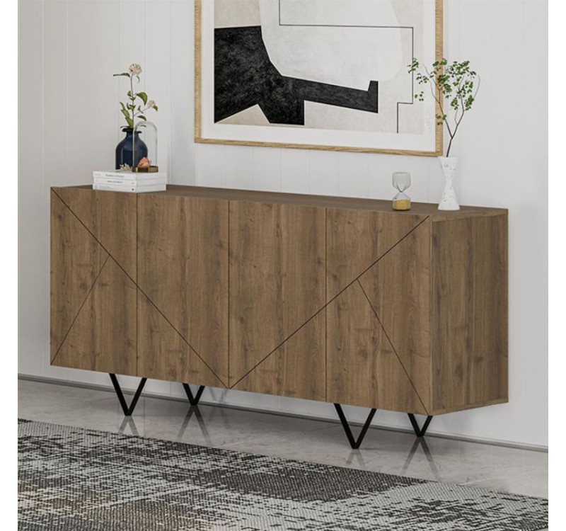 Μπουφές Jakomen Megapap χρώμα ανοιχτό καρυδί 180x41,7x80εκ.