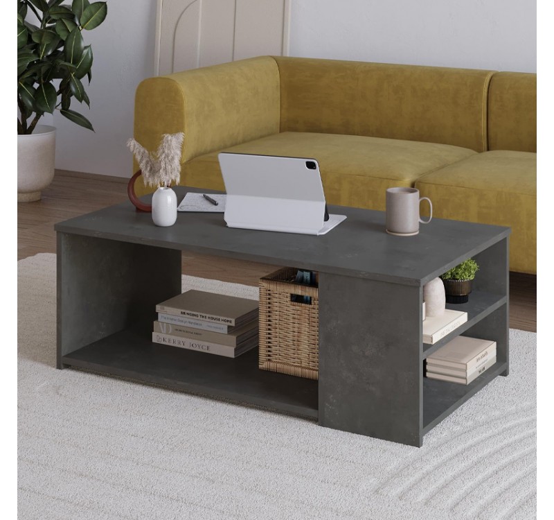 Τραπεζάκι σαλονιού Berg Megapap χρώμα γκρι ρετρό 110x60x40εκ.