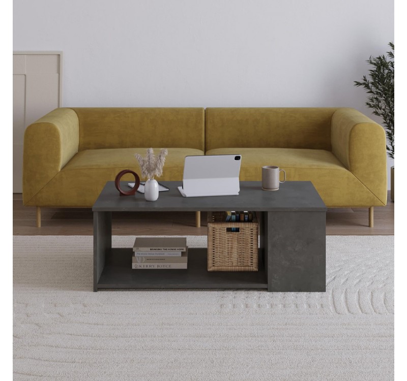 Τραπεζάκι σαλονιού Berg Megapap χρώμα γκρι ρετρό 110x60x40εκ.