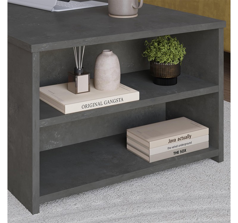 Τραπεζάκι σαλονιού Berg Megapap χρώμα γκρι ρετρό 110x60x40εκ.