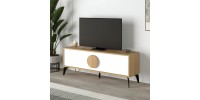 Έπιπλο τηλεόρασης Gora Megapap χρώμα sapphire oak - λευκό 140x35,6x51εκ.