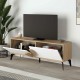 Έπιπλο τηλεόρασης Gora Megapap χρώμα sapphire oak - λευκό 140x35,6x51εκ.