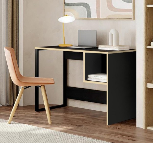 Γραφείο εργασίας Cubo Megapap χρώμα black wood 110x50x75εκ.