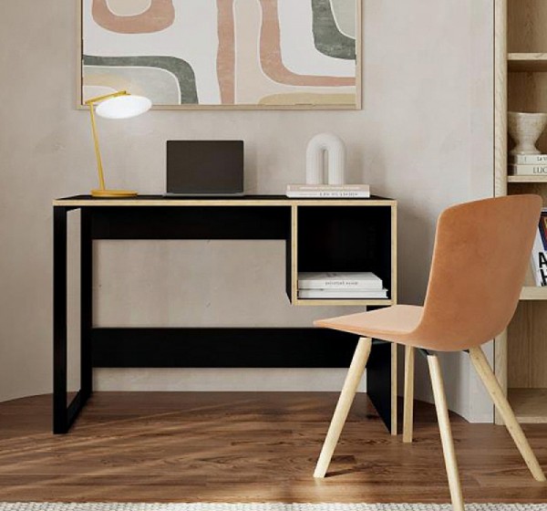 Γραφείο εργασίας Cubo Megapap χρώμα black wood 110x50x75εκ.