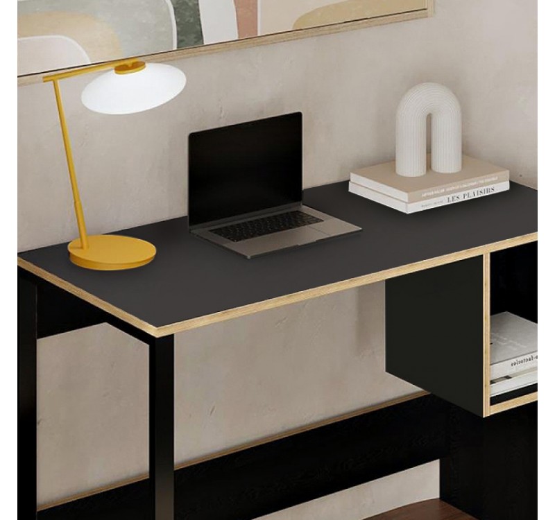 Γραφείο εργασίας Cubo Megapap χρώμα black wood 110x50x75εκ.