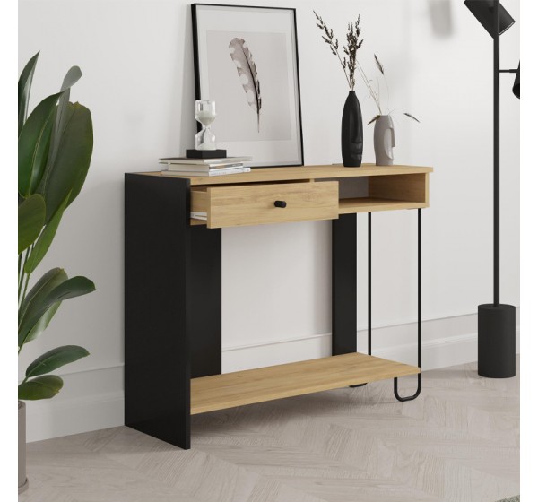 Κονσόλα Sirius Megapap χρώμα sapphire oak - silky black 100x35x79εκ.