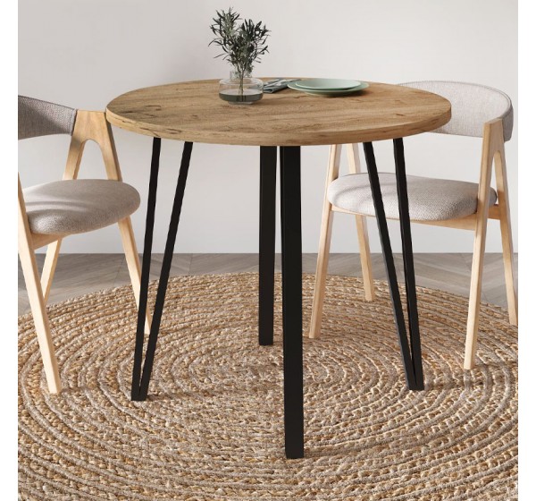 Τραπέζι Xana Megapap χρώμα sepet oak Ø90x77,5εκ.