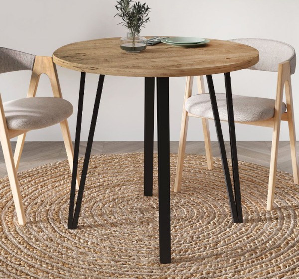 Τραπέζι Xana Megapap χρώμα sepet oak Ø90x77,5εκ.