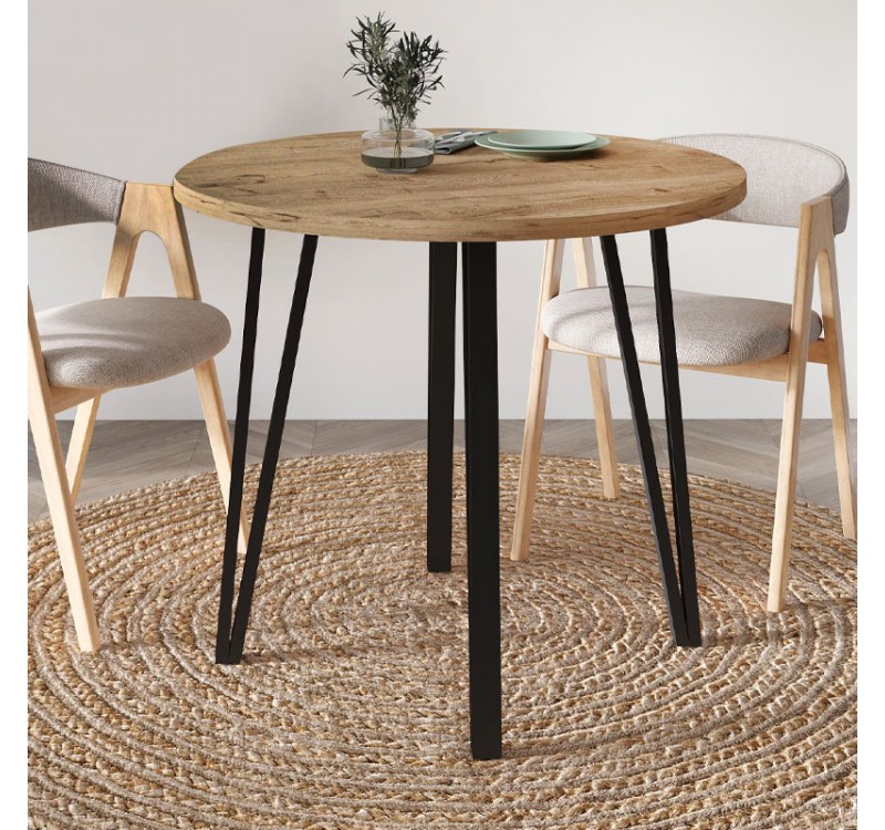 Τραπέζι Xana Megapap χρώμα sepet oak Ø90x77,5εκ.