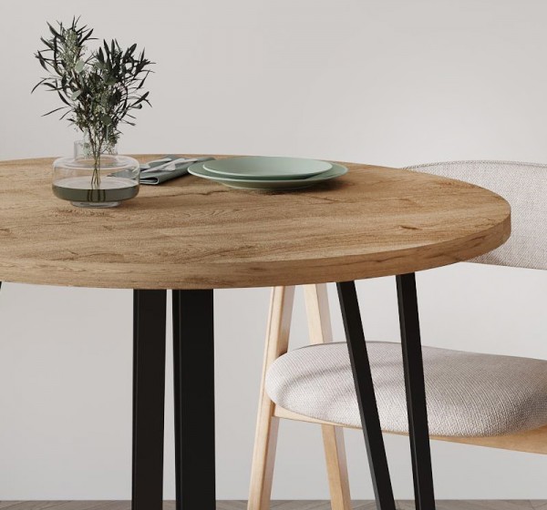 Τραπέζι Xana Megapap χρώμα sepet oak Ø90x77,5εκ.