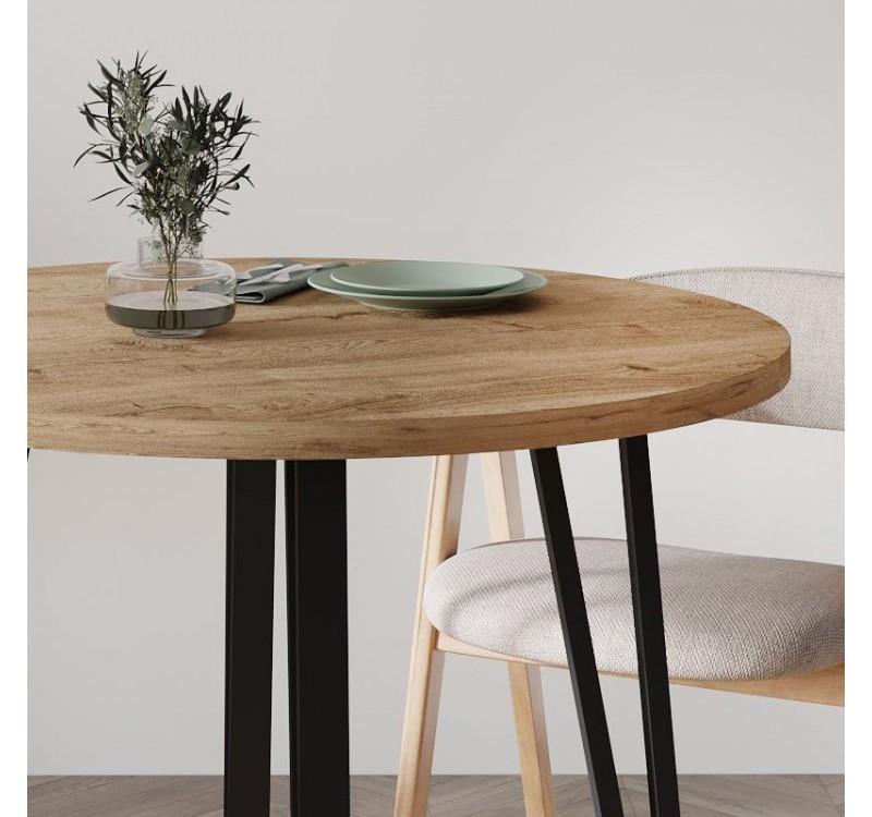 Τραπέζι Xana Megapap χρώμα sepet oak Ø90x77,5εκ.