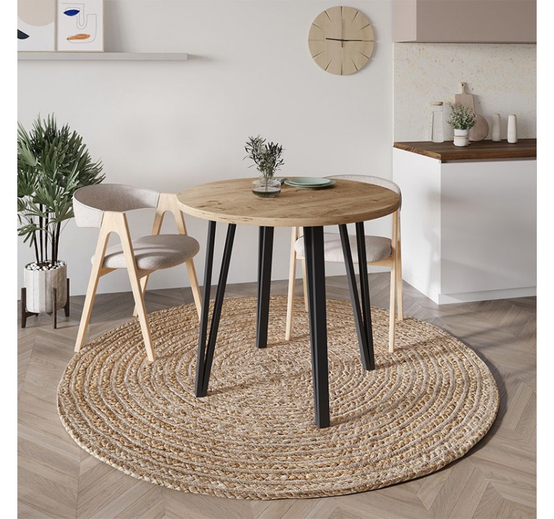 Τραπέζι Xana Megapap χρώμα sepet oak Ø90x77,5εκ.