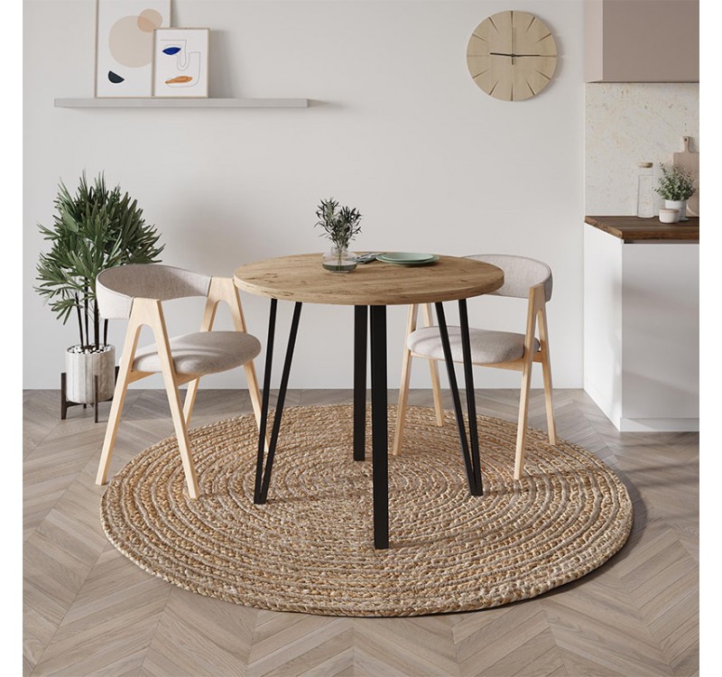 Τραπέζι Xana Megapap χρώμα sepet oak Ø90x77,5εκ.