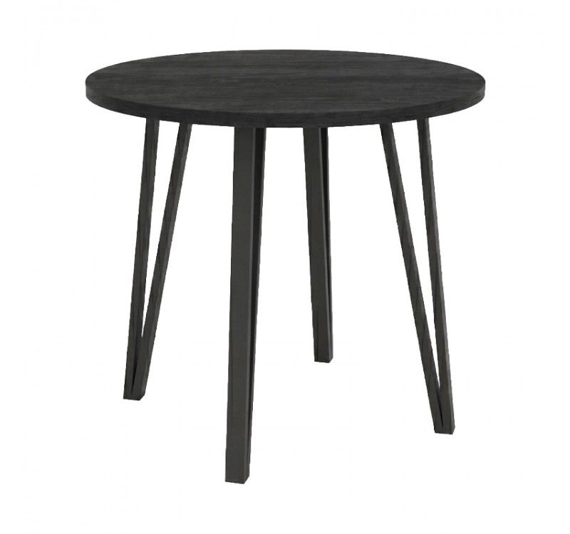 Τραπέζι Xana Megapap χρώμα black wood Ø90x77,5εκ.