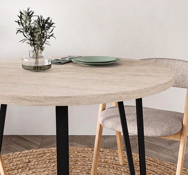 Τραπέζι Xana Megapap χρώμα travertine Ø90x77,5εκ.